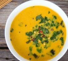 Yellow Curry · Coconut milk, stewed in a yellow curry paste with potatoes, carrots, onions, sweet basil, an...