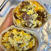 Sausage Burrito · Sausage, Egg and Cheese Burrito. Flour tortilla with a savory filling.