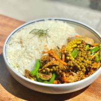 PAD PAA (Vegetarian) · Housemade Jungle Curry Paste / Thai Eggplant / Green Bean / Baby Corn / Carrot / Green Peppe...