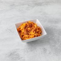 Tagliatelle Bolognese · Meat sauce and Parmesan cheese. Homemade pastas.