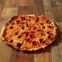 The New Yorker Pizza · Thin crispy crust with spicy Margherita pepperoni. Thin crust equals less carbs and more fla...