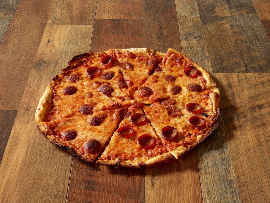 The New Yorker Pizza · Thin crispy crust with spicy Margherita pepperoni. Thin crust equals less carbs and more flavor!