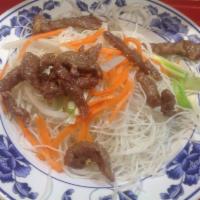 57. Beef Mei Fun · Thin rice noodles. 
