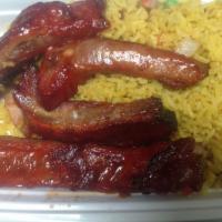 C12. BBQ Spare Ribs Combo Platter · Served with an egg roll and roast pork fried rice. 