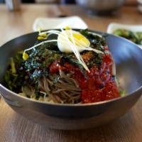 Mak Guksu · Korean cold noodles with spicy sauce.