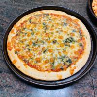 Fresh Spinach Pizza · Fresh copped spinach, shredded cheese and famous Singas pizza sauce.