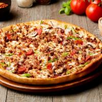 Supreme Pizza · Pepperoni, sausage, mushrooms, onions and green peppers.