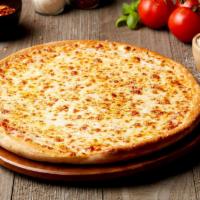 Triple Cheese Pizza · Mozzarella, cheddar and Parmesan cheese.