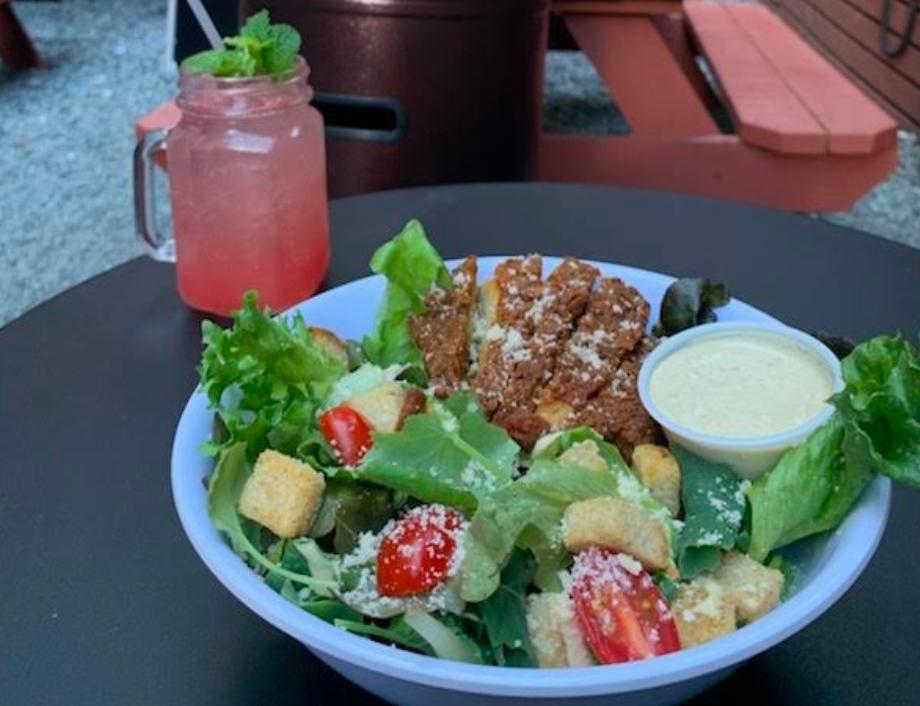 Side Caesar Salad · Bowery Farms’s baby kale mixed green blend with house-made croutons, cherry tomatoes vegan parmesan cheese. Served with house-made creamy Caesar sauce. Vegan.