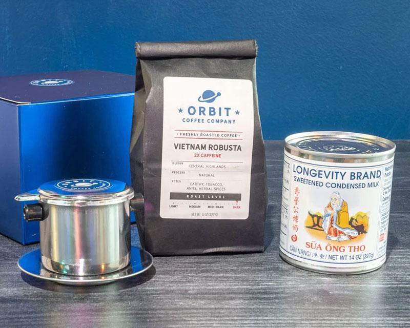 Vietnamese Coffee Kit · Purchase as a gift! Vietnamese coffee kit includes:  8 oz. bag vietnamese coffee vietnamese coffee maker (phin) 14oz can longevity condensed milk ½ bag vietnamese coffee.
