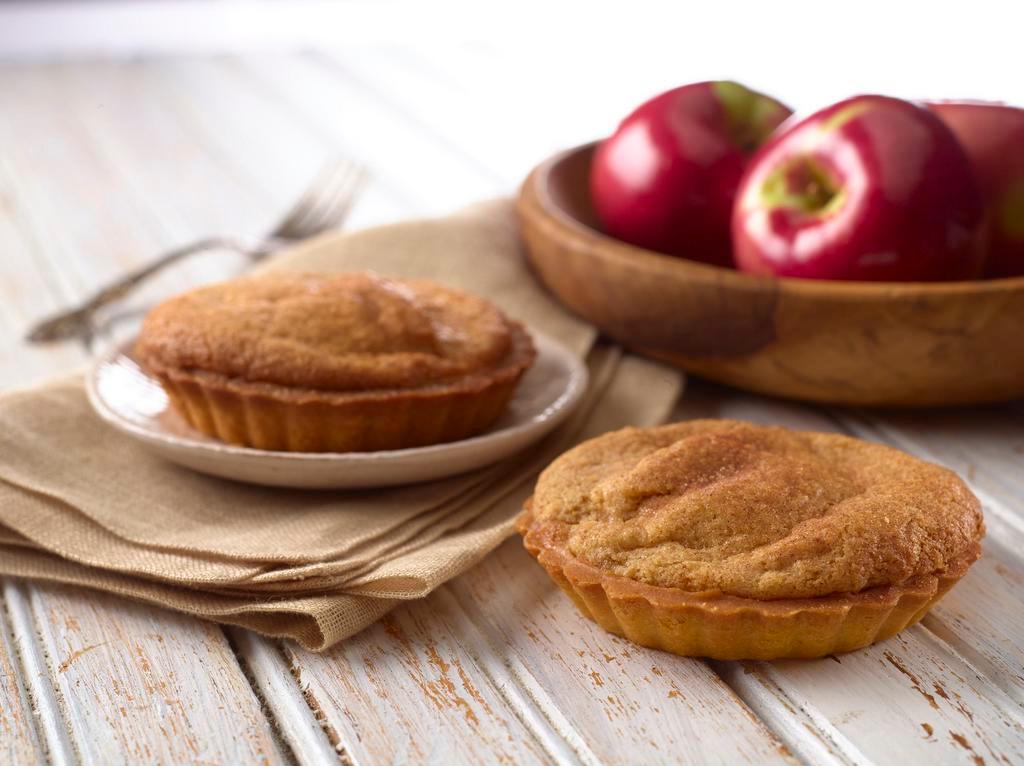 Baby Apple Pie  · Delicious Short pastry base filled with caramelized apples topped with almond paste.