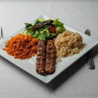 Adana Kebab · Skewered chopped meat fresh from Kahana Farm.