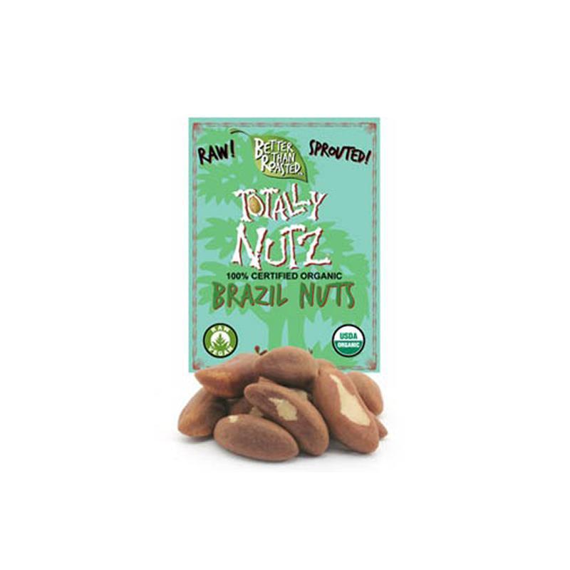 Brazil Nuts, Sprouted, Blue Mountain Organics · 8 oz. Ingredients: Organic raw sprouted brazil nuts. Sprouted. Certified organic. Certified kosher. Vegan. Processed in a peanut-free, dairy-free, and soy-free facility.