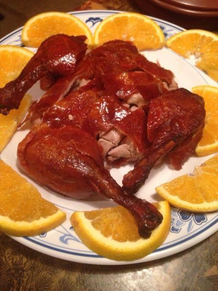 516. Boneless Peking Duck · Long Island duck, processed in truly Peking manner. The skin peeled and served with 12 pancakes.