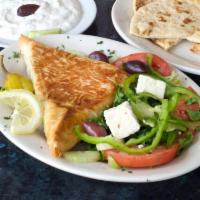 Spinach Pie and Greek Salad Combo · 