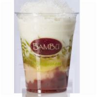 3. Awesome Trio · Che 3 mau. Red, white and mung beans; taro pandan jelly and coconut milk.