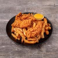 Chicken Fingers · Served with fries.