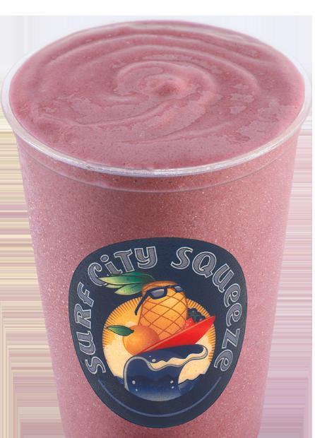 Super Squeeze Smoothie · Strawberry banana with whey protein and brewer's yeast. Real fruit smoothies blended with supplement add ins.