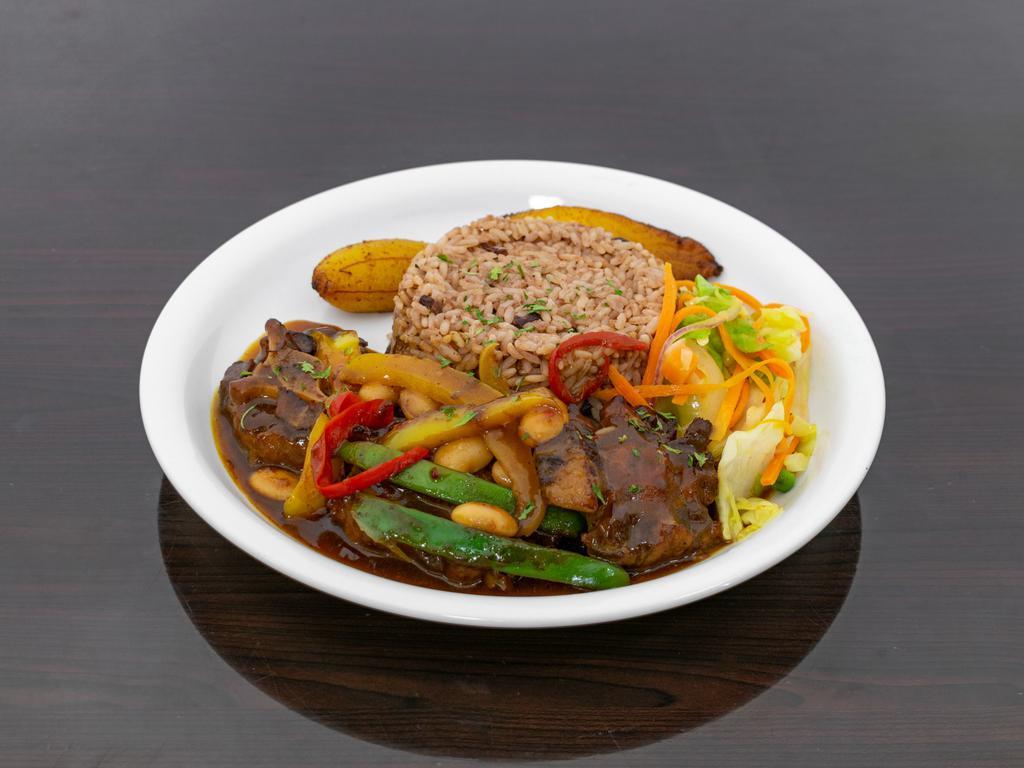 Oxtail · slow-cook on the stove for approximately 3-5 hours or until meat is tender. Cooked in seasoning along with some broad beans or butter beans, carrot. Cooks stewed oxtails to sweet perfection, captivating dish with a rich and tantalizing taste. 