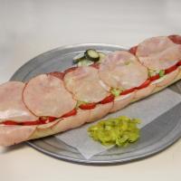 3. Italian Hoagie · Genoa salami, capacola and provolone. Served with lettuce, tomatoes, onions, oil and oregano.