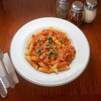 Penne alla Vodka · Served with bread and butter
