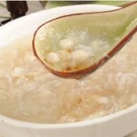 Osmanthus Flowers with Rice Ball Soup · Sweet dessert.