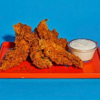 Chicken Tenders · Four crispy fried chicken tenders.