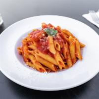Penne Marinara · Narrow tube shaped pasta. Tomato sauce.