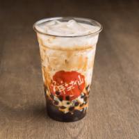 Cold Black Sugar Fresh Milk Tea with Boba · Slow cooked tapioca boba in black sugar and chocolate sauce, mixed with fresh milk and fresh...