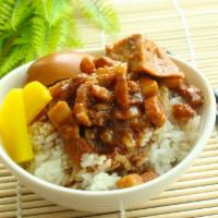 卤肉饭 Braised Rice with Pork and Soy Sauce · 