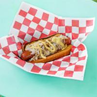 The Werner Herz Dog · The man, the dog, the Legend. A classic all-beef German hot dog in a Hawaiian bun topped wit...
