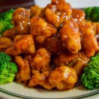 General Tso’s Chicken （Spicy） 左宗鸡 · with rice