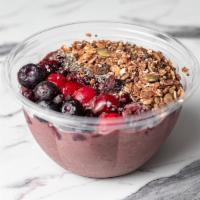Acai Bowl · Acai blended with Banana and Oat or Almond Milk, with your choice of Granola and Fruit Toppi...