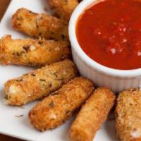 Mozzarella Sticks  ·  Mozzarella Cheese Sticks Lightly Breaded in Our Seasoned Bread Crumbs and Deep Fried.  Serv...