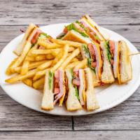 Club Sandwich · 3 slices of bread and two layers of filling.