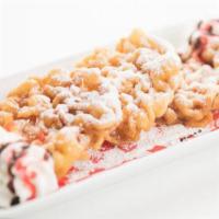 Mini Funnel Cake Bowl · 3 freshly made mini funnel cakes. Comes with powdered sugar and whipped creme.