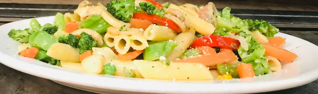 Pasta Primavera · Choice of Alfredo, garlic or marinara sauce.