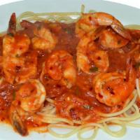 Shrimp Fra Diavolo · Served with choice of pasta or salad. 