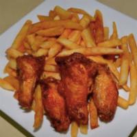 French Fries w/( 4pcs )Chicken Wings · 