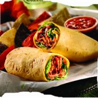 Spicy Chicken Tender Wrap · Cheddar-jalapeno tortilla, bacon, spicy chicken tenders, provolone cheese, romaine lettuce, ...