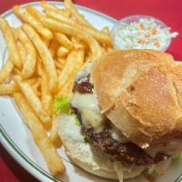 Gourmet Barbeque Burger   · 1/2 lb. Black Angus beef, cheese, lettuce, tomato, mayo, sautéed onions, Ranch dressing, ser...