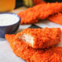 Buffalo Chicken Fingers · Served with french fries.
