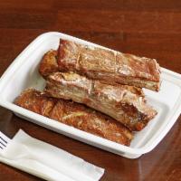 C10. BBQ Spare Rib Combo Platter · A cut of meat from the bottom section of the ribs.