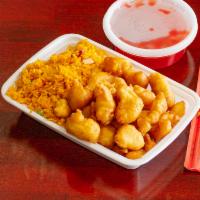 69. Sweet and Sour Chicken · Cooked with or incorporating both sugar and a sour substance.