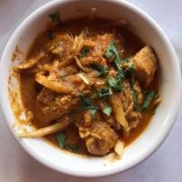 Chicken Jalfrezi · Strips of chicken marinated in fresh ground spices and cooked with the tomatoes onions and g...