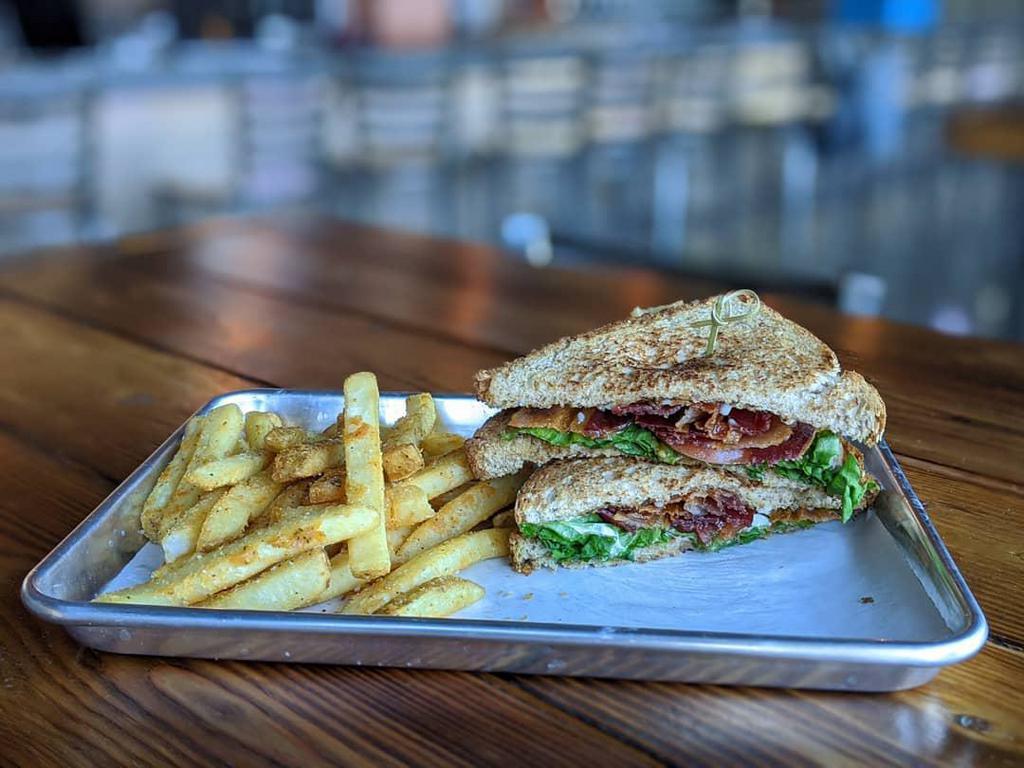 The BLT Sandwich · Bacon, lettuce, tomato on sourdough. Served with fries.