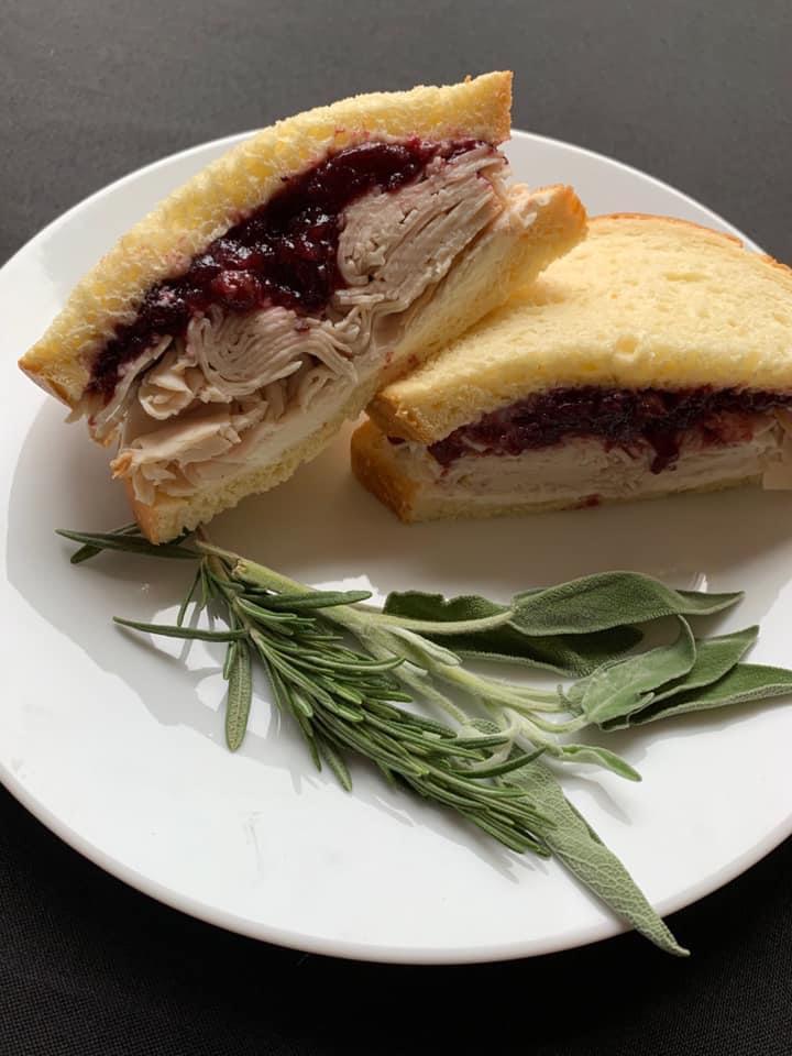 Turkey Cranberry Sandwich · Roasted turkey, cranberry sauce and cream cheese on your choice bread.