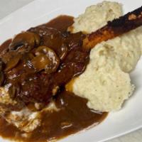 16 oz. Stuffed Veal Chop  · 16oz breaded veal chop, stuffed with prosciutto and fresh mozzarella. Served over mashed pot...