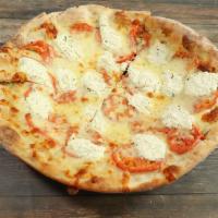 Special White Pie · Garlic, sliced tomato, mozzarella and ricotta cheese.