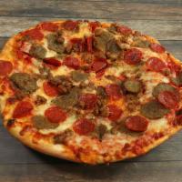 New York Pie · Sausage, pepperoni, meatball and mozzarella.